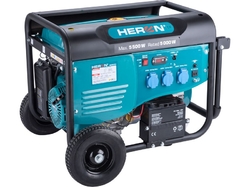 Heron elektrocentrála benzínová 5,5kW/13HP, pro svařování, elektrický start, podvozek  8896415
