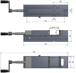 Hydraulický strojní svěrák HCV 105